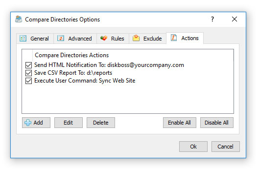 Compare Directories Conditional Actions