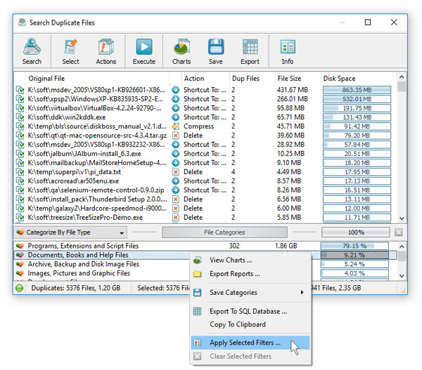 DiskBoss Duplicate Files Filter