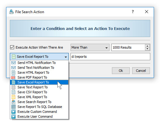 File Search Conditional Action