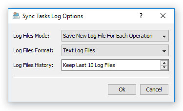Real-Time File Synchronization Log Options